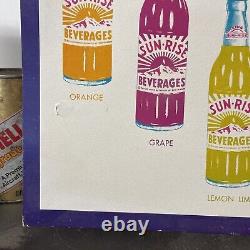 Cardboard Poster Display Sun-rise Beverage With Coca Cola Graphic Rare