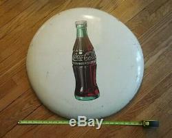 Circa 1930's Original 24 Coca Cola Button Metal Sign