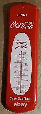 Coca Cola (12) Tin / Metal Sign Lot HUGE Vintage Style Coke Thermometer