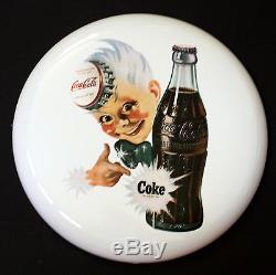 Coca-Cola 16 Button Porcelain Mint state Sign Beautiful eye appeal