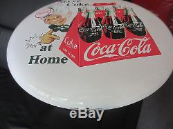 Coca-Cola 16 Spriteboy and 6pack Mint Button Sign Porcelain
