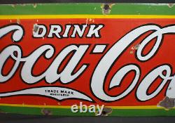 Coca-Cola 1920's Porcelain Soda Vintage Advertising Sign