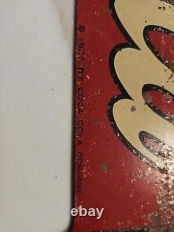 Coca Cola 1927 Arrow Double Sided Die Cut Painted Sign