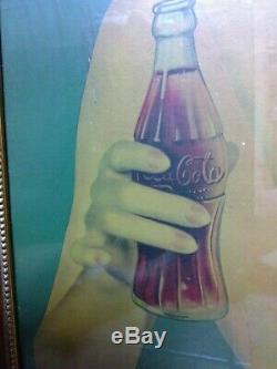 Coca Cola 1933 Original Jean Harlow Cardboard Advertisement Framed Old Hollywood