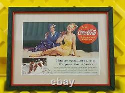 Coca Cola 1936 Through 50 Years Advertisement Original Rare Custom Frame