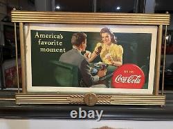 Coca Cola 1942 Cardboard & Frame Original America's Favorite Moment 20x36