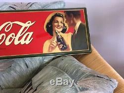 Coca-Cola 1942 Tin Soda Pop Advertising Sign Minty