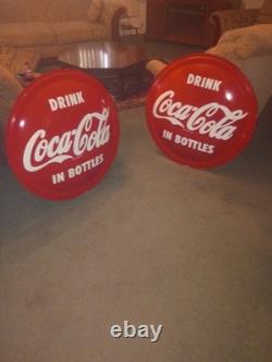 Coca-Cola 1945 Vintage Button Sign Original 36 inch