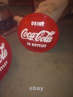 Coca-Cola 1945 Vintage Button Sign Original 36 inch