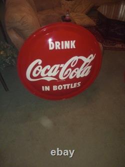 Coca-Cola 1945 Vintage Button Sign Original 36 inch