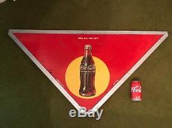 Coca Cola 1946 Drugstore Soda Fountain Sign Large Original Masonite 47x34x34 in
