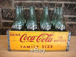 Coca-Cola 1950's 26 oz X large Glass Bottle with original cardboard ad sign