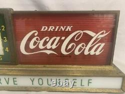 Coca-Cola 1950's Clock Light Up Counter Sign Display