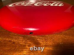 Coca Cola 1950s or 1980s 12 Inch Metal Button Sign