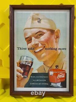 Coca Cola 1951 United States Marine Advertisement Rare Custom Frame