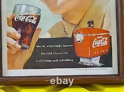 Coca Cola 1951 United States Marine Advertisement Rare Custom Frame