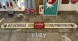 Coca Cola 1952 10 X 78 Wood And Masonite With 12 Button Sign