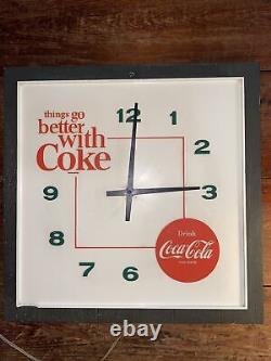 Coca Cola 1970's Things Go Better With Coke Plastic Electric Wall Clock Works