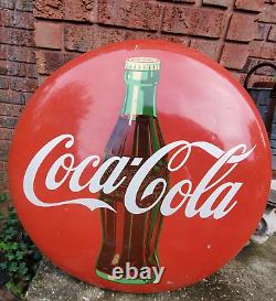 Coca Cola 36 Button With Bottle Original Collectible Advertising