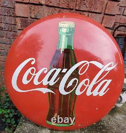 Coca Cola 36 Button With Bottle Original Collectible Advertising