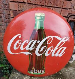 Coca Cola 36 Button With Bottle Original Collectible Advertising