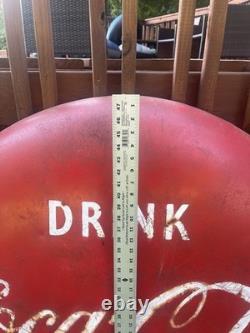 Coca Cola 4 Foot Metal LARGEST button sign Gas Station Coke 1950s Americana