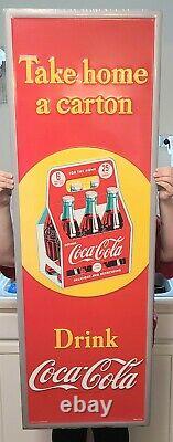 Coca-Cola 54 Inch Tall Red Steel Sign with 6 Pack Take Home a Carton