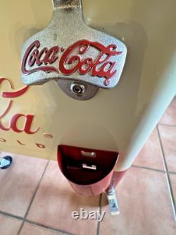 Coca Cola 80Qt Rolling Cooler Vintage Style Cream White Red Ice Chest