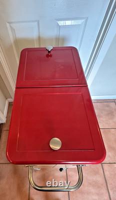 Coca Cola 80Qt Rolling Cooler Vintage Style Cream White Red Ice Chest