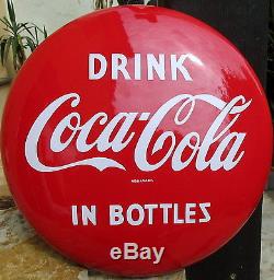 Coca-Cola 8 Button Sign Mint Porcelain DRINK IN BOTTLES
