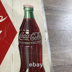Coca Cola Antique 1952 Robertsons Drink Coca Cola Ice Cold Metal Sign 27x19