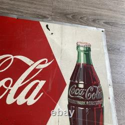 Coca Cola Antique 1952 Robertsons Drink Coca Cola Ice Cold Metal Sign 27x19