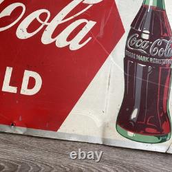 Coca Cola Antique 1952 Robertsons Drink Coca Cola Ice Cold Metal Sign 27x19