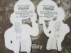 Coca-Cola Bottle Topper Man +Woman Sign Cardboard Display Unused