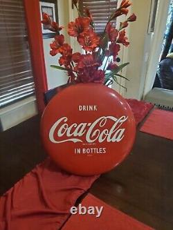 Coca-Cola Button Advertising Sign 16 Inch In The Bottles