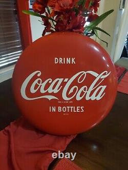 Coca-Cola Button Advertising Sign 16 Inch In The Bottles