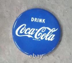 Coca Cola Button Pure Porcelain Enamel Heavy Metal Sign 20 Inches Diameter SSP