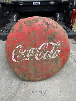 Coca-Cola Button Sign 48 In Porcelain Coke Button