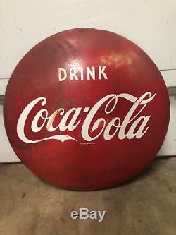 Coca- Cola Button Sign Porcelain 24 Inch