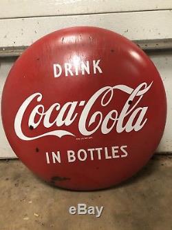 Coca- Cola Button Sign Porcelain 24 Inch