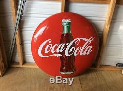 Coca Cola Button sign 36, great condition. Has not been restored or touched up