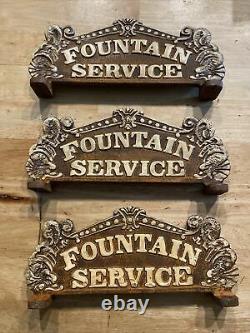 Coca Cola Cash Register Set Lot x3 Sign Solid Metal Plaque Patina Soda Collector