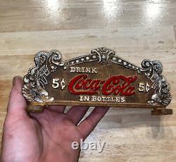 Coca Cola Cash Register Set Lot x3 Sign Solid Metal Plaque Patina Soda Collector