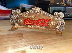 Coca Cola Cash Register Set Lot x3 Sign Solid Metal Plaque Patina Soda Collector