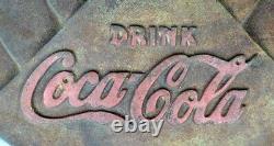 Coca Cola Cast Iron lollipop Sign Base Vintage