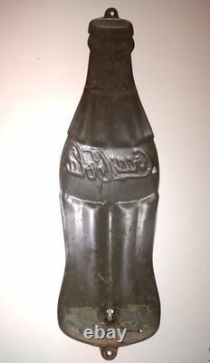 Coca-Cola Christmas Bottle Tin Advertising Thermometer