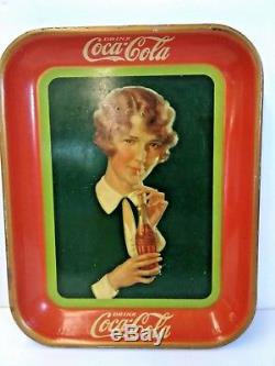 Coca Cola Coke 1927 Serving Tray Bobbed Hair Girl Original American Art Works