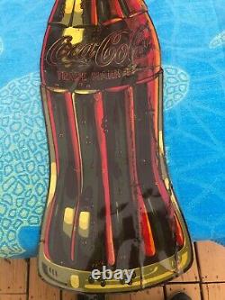 Coca Cola Coke 1950's Tin Die Cut Bottle Sign