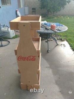 Coca Cola Coke 4 Tier Wooden Advertising Store Display Stand Rack Pick Up Only