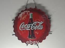 Coca Cola Coke Bottle Cap 24x24 Vivid LED Neon Sign Light Lamp With Dimmer